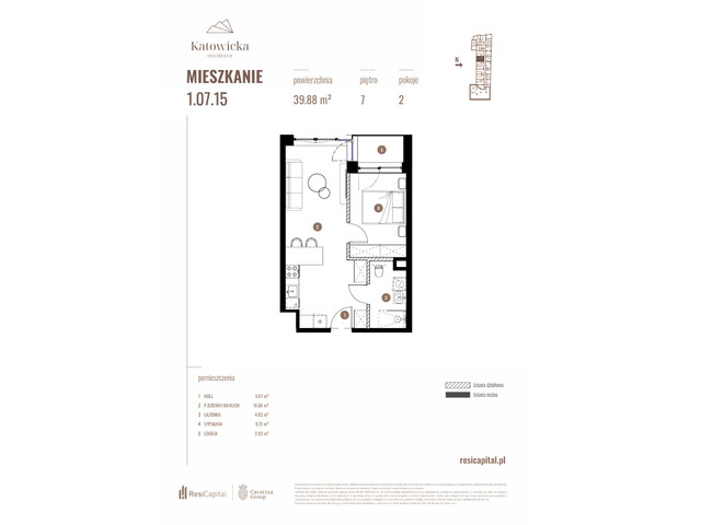 Mieszkanie w inwestycji KATOWICKA RESIDENCE, symbol 1.07.15 » nportal.pl