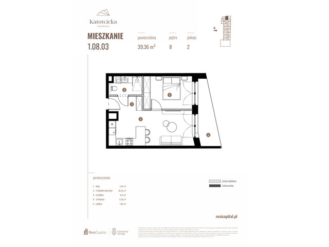 Mieszkanie w inwestycji KATOWICKA RESIDENCE, budynek Rezerwacja, symbol 1.08.03 » nportal.pl