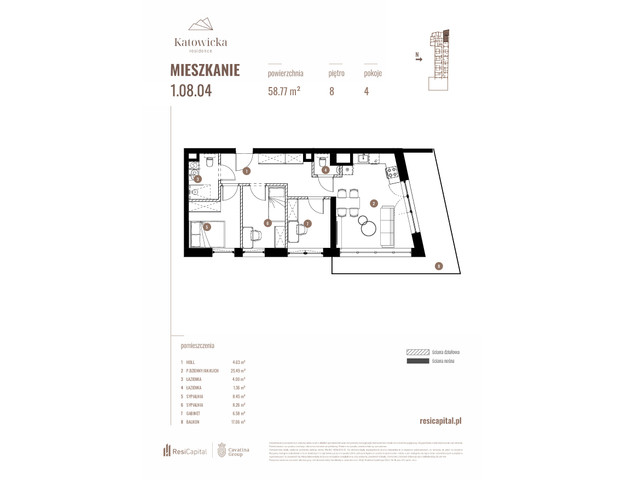 Mieszkanie w inwestycji KATOWICKA RESIDENCE, symbol 1.08.04 » nportal.pl
