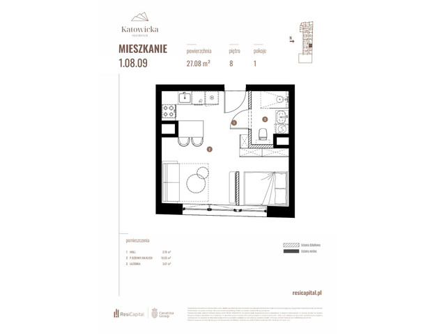 Mieszkanie w inwestycji KATOWICKA RESIDENCE, symbol 1.08.09 » nportal.pl