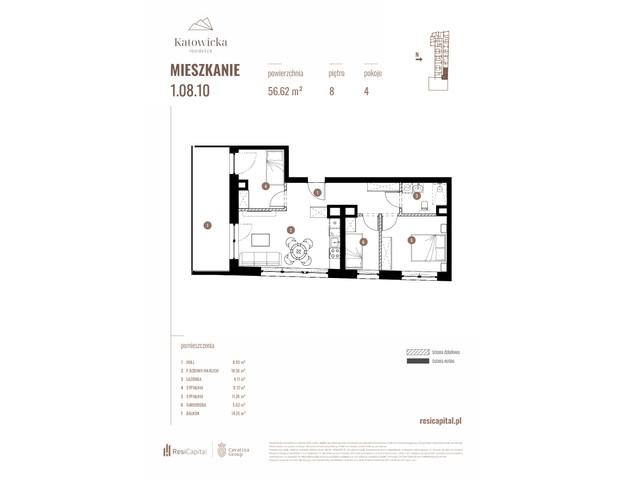 Mieszkanie w inwestycji KATOWICKA RESIDENCE, symbol 1.08.10 » nportal.pl