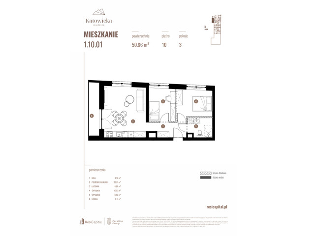 Mieszkanie w inwestycji KATOWICKA RESIDENCE, symbol 1.10.01 » nportal.pl