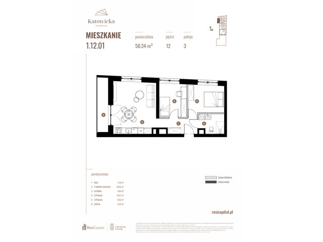 Mieszkanie w inwestycji KATOWICKA RESIDENCE, symbol 1.12.01 » nportal.pl