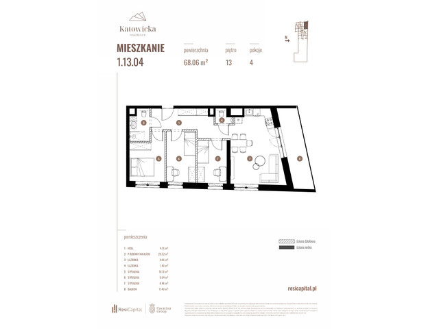 Mieszkanie w inwestycji KATOWICKA RESIDENCE, symbol 1.13.04 » nportal.pl