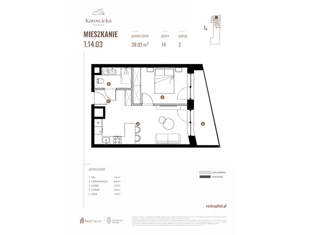 Mieszkanie w inwestycji KATOWICKA RESIDENCE, symbol 1.14.03 » nportal.pl