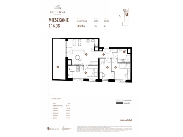 Mieszkanie w inwestycji KATOWICKA RESIDENCE, symbol 1.14.06 » nportal.pl