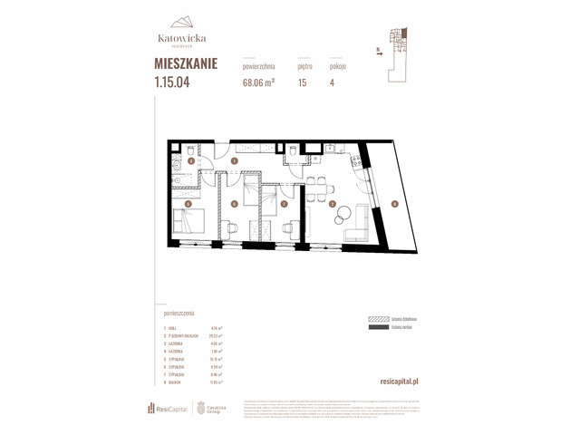 Mieszkanie w inwestycji KATOWICKA RESIDENCE, symbol 1.15.04 » nportal.pl