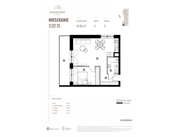 Mieszkanie w inwestycji KATOWICKA RESIDENCE, symbol 2.02.15 » nportal.pl