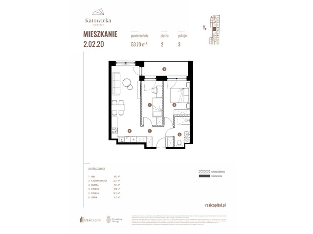 Mieszkanie w inwestycji KATOWICKA RESIDENCE, symbol 2.02.20 » nportal.pl