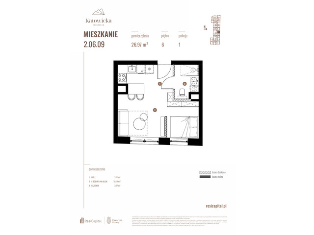 Mieszkanie w inwestycji KATOWICKA RESIDENCE, budynek Rezerwacja, symbol 2.06.09 » nportal.pl