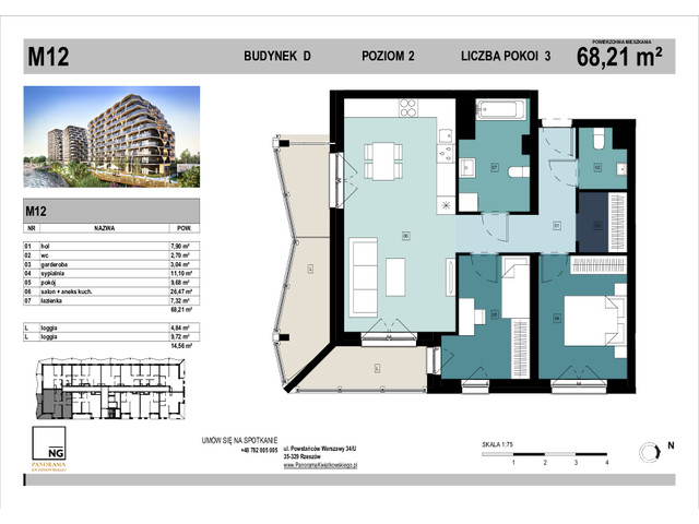 Mieszkanie w inwestycji PANORAMA KWIATKOWSKIEGO, symbol D_12 » nportal.pl