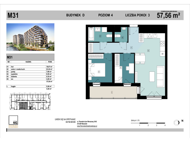 Mieszkanie w inwestycji PANORAMA KWIATKOWSKIEGO, symbol D_31 » nportal.pl