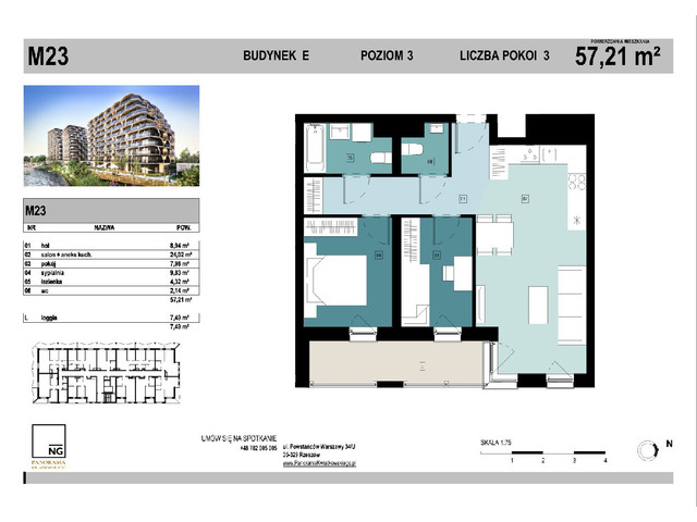 Mieszkanie w inwestycji PANORAMA KWIATKOWSKIEGO, symbol E_23 » nportal.pl