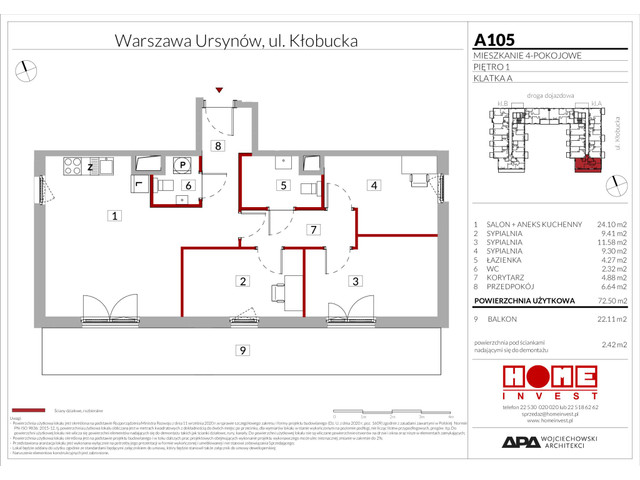 Mieszkanie w inwestycji Enklawa Ursynów, symbol A105 » nportal.pl