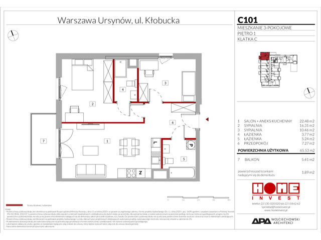 Mieszkanie w inwestycji Enklawa Ursynów, symbol C101 » nportal.pl