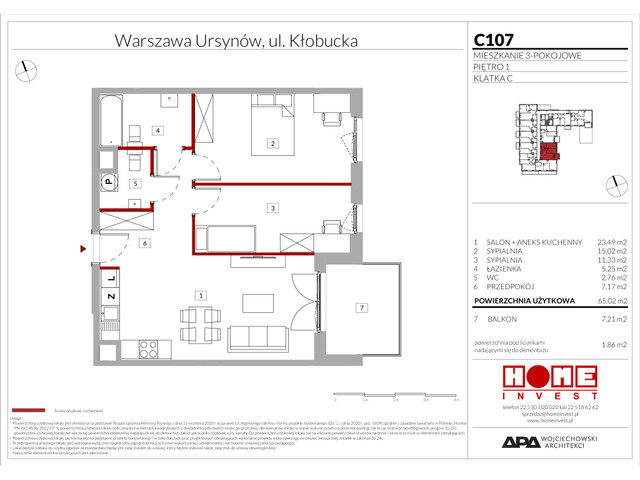 Mieszkanie w inwestycji Enklawa Ursynów, symbol C107 » nportal.pl