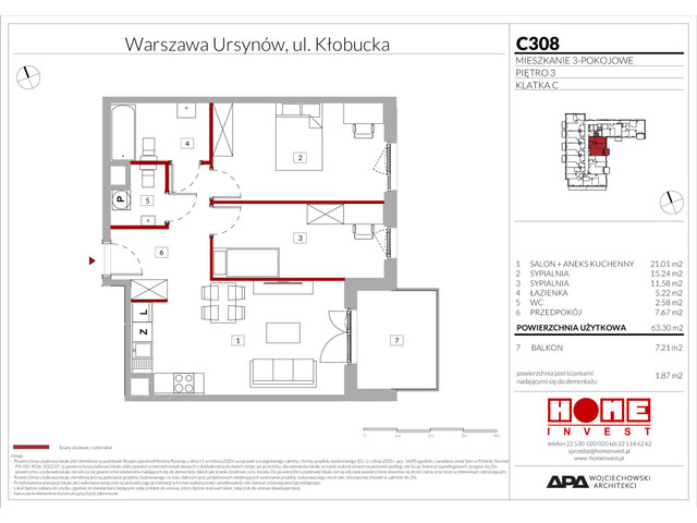 Mieszkanie w inwestycji Enklawa Ursynów, symbol C308 » nportal.pl