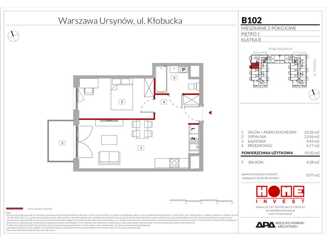 Mieszkanie w inwestycji Enklawa Ursynów, symbol B102 » nportal.pl