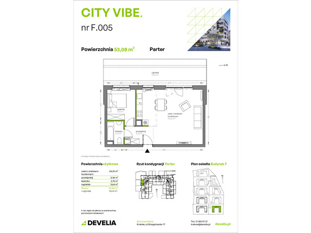 Mieszkanie w inwestycji City Vibe - budynek River View, symbol F.005 » nportal.pl