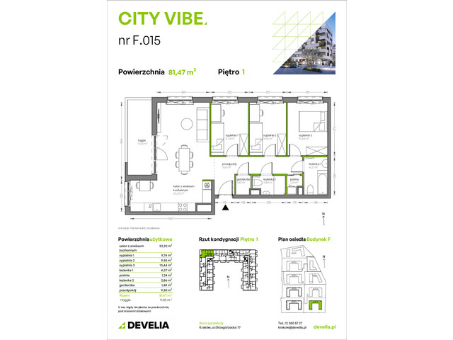 Mieszkanie w inwestycji City Vibe - budynek River View, symbol F.015 » nportal.pl