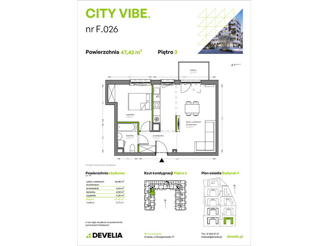 Mieszkanie w inwestycji City Vibe - budynek River View, symbol F.026 » nportal.pl