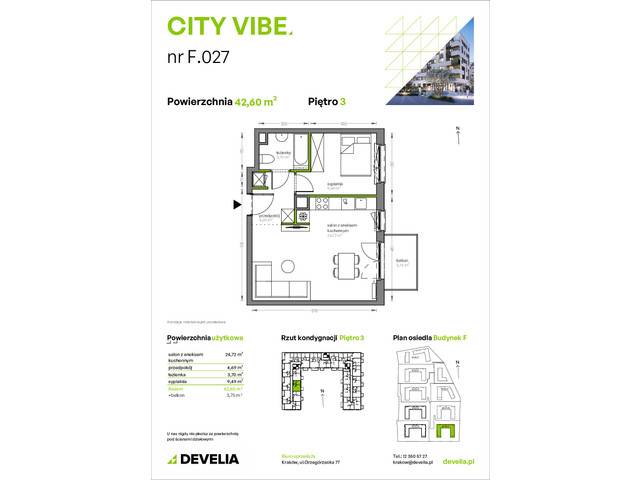 Mieszkanie w inwestycji City Vibe - budynek River View, symbol F.027 » nportal.pl