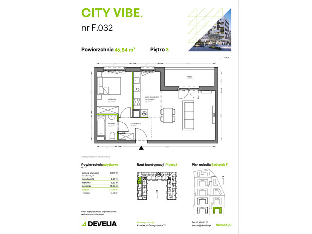 Mieszkanie w inwestycji City Vibe - budynek River View, symbol F.032 » nportal.pl