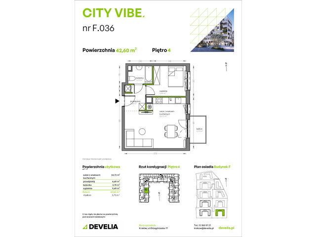 Mieszkanie w inwestycji City Vibe - budynek River View, symbol F.036 » nportal.pl