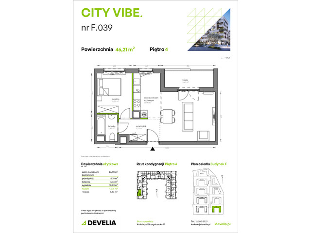 Mieszkanie w inwestycji City Vibe - budynek River View, symbol F.039 » nportal.pl