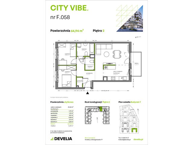 Mieszkanie w inwestycji City Vibe - budynek River View, symbol F.058 » nportal.pl