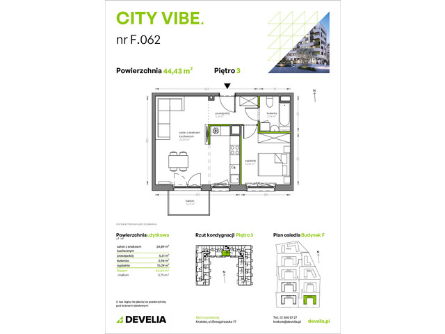 Mieszkanie w inwestycji City Vibe - budynek River View, symbol F.062 » nportal.pl