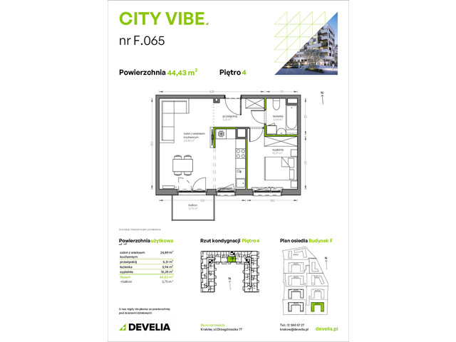 Mieszkanie w inwestycji City Vibe - budynek River View, symbol F.065 » nportal.pl