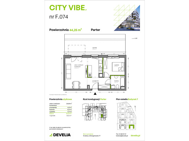 Mieszkanie w inwestycji City Vibe - budynek River View, symbol F.074 » nportal.pl