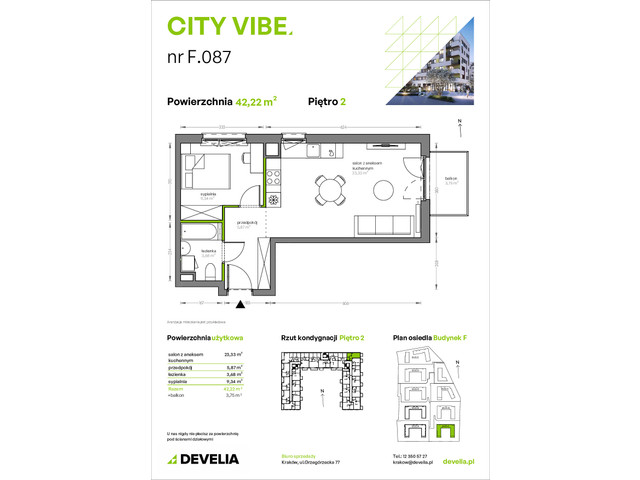 Mieszkanie w inwestycji City Vibe - budynek River View, symbol F.087 » nportal.pl