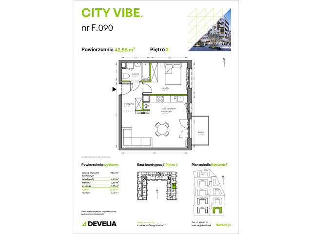 Mieszkanie w inwestycji City Vibe - budynek River View, symbol F.090 » nportal.pl
