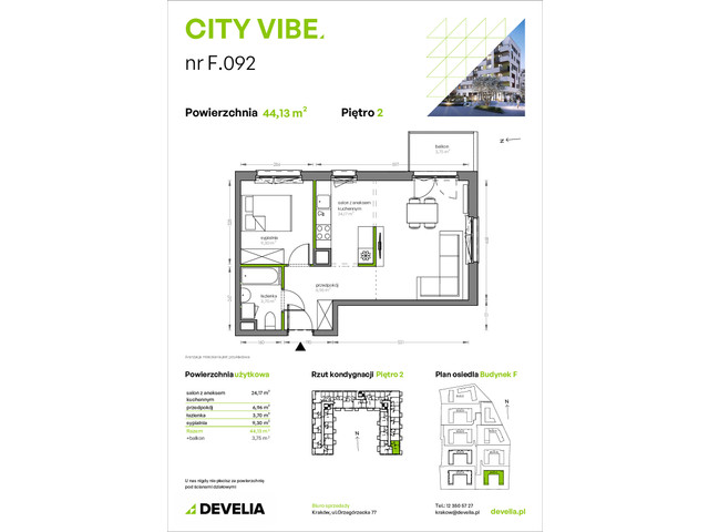 Mieszkanie w inwestycji City Vibe - budynek River View, symbol F.092 » nportal.pl