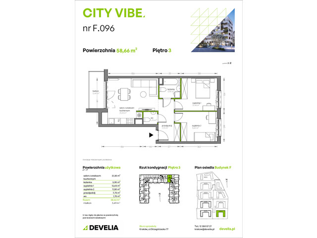 Mieszkanie w inwestycji City Vibe - budynek River View, symbol F.096 » nportal.pl