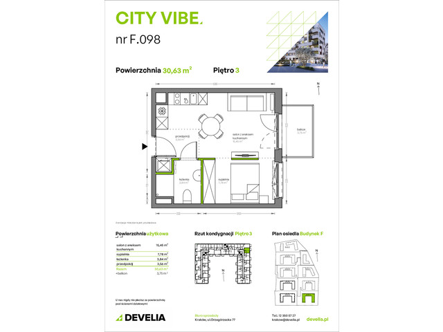 Mieszkanie w inwestycji City Vibe - budynek River View, symbol F.098 » nportal.pl