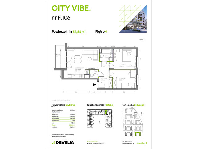 Mieszkanie w inwestycji City Vibe - budynek River View, symbol F.106 » nportal.pl