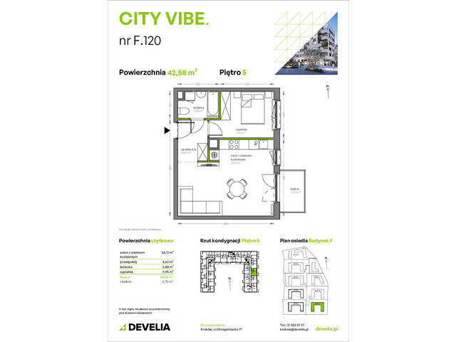 Mieszkanie w inwestycji City Vibe - budynek River View, symbol F.120 » nportal.pl
