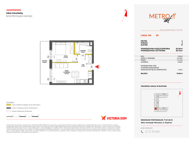 Mieszkanie w inwestycji METRO ART, symbol 11M.89 » nportal.pl
