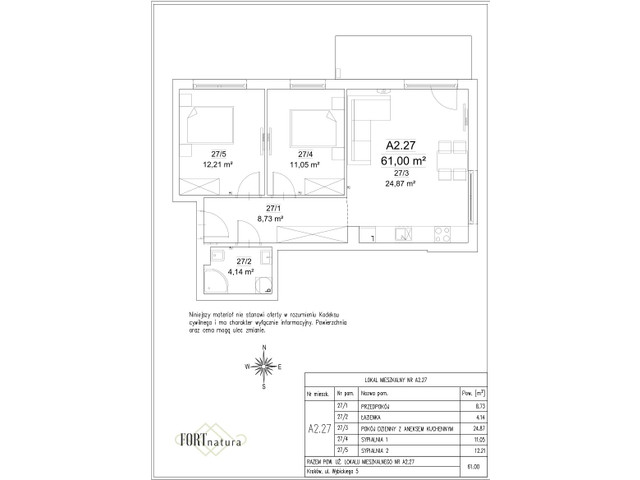 Mieszkanie w inwestycji Fort Natura Etap II, symbol A2.27 » nportal.pl