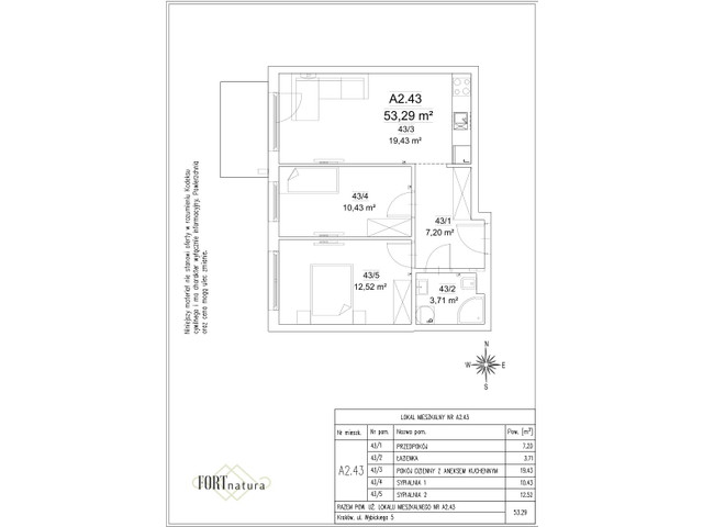 Mieszkanie w inwestycji Fort Natura Etap II, symbol A2.43 » nportal.pl