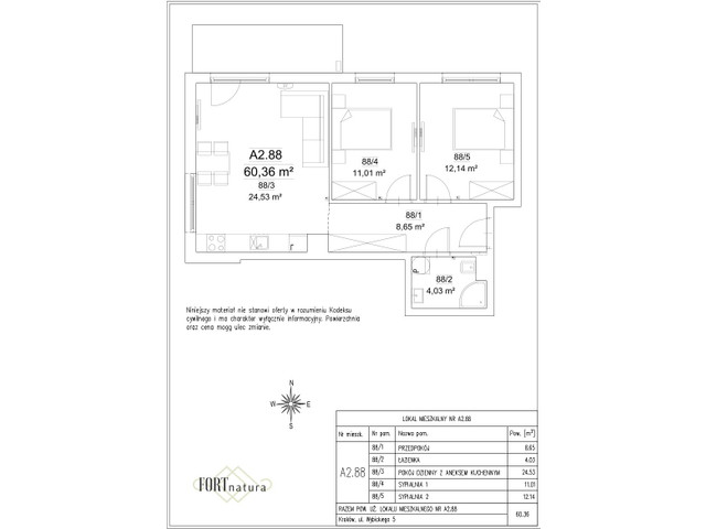Mieszkanie w inwestycji Fort Natura Etap II, symbol A2.88 » nportal.pl