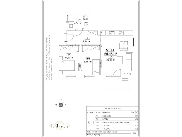 Mieszkanie w inwestycji Fort Natura Etap II, symbol A1.11 » nportal.pl