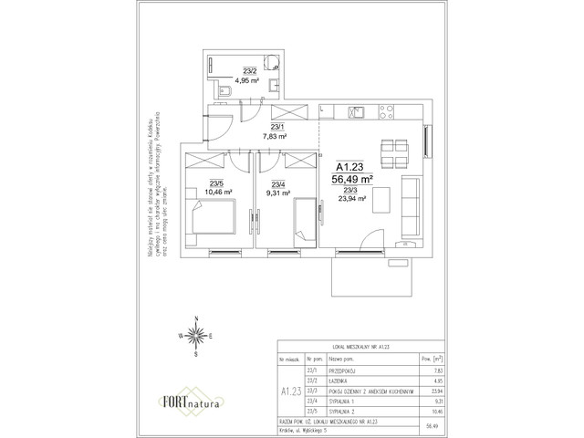 Mieszkanie w inwestycji Fort Natura Etap II, symbol A1.23 » nportal.pl