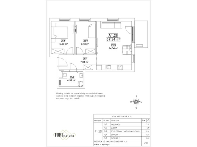 Mieszkanie w inwestycji Fort Natura Etap II, symbol A1.28 » nportal.pl