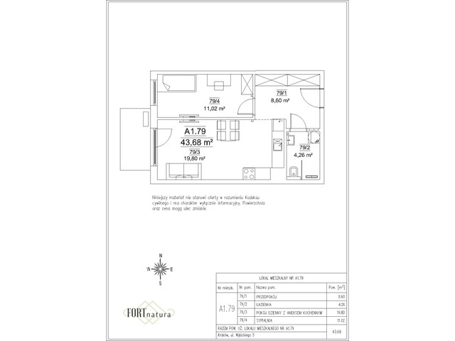 Mieszkanie w inwestycji Fort Natura Etap II, symbol A1.79 » nportal.pl