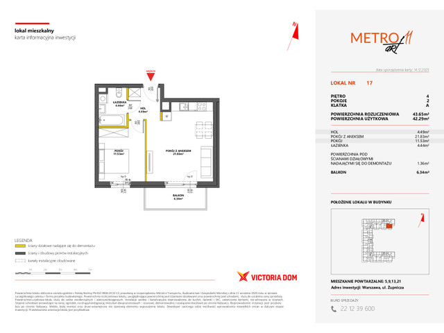 Mieszkanie w inwestycji METRO ART, symbol 11M.17 » nportal.pl