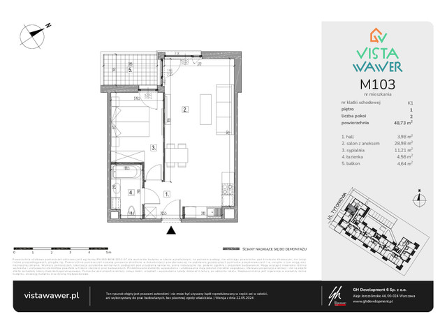 Mieszkanie w inwestycji Vista Wawer, symbol M103 » nportal.pl